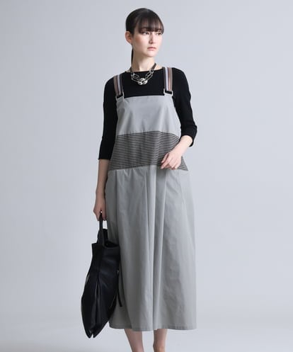 RHHFS42690 HIROKO KOSHINO 【日本製】ストレッチタフタエプロンドレス