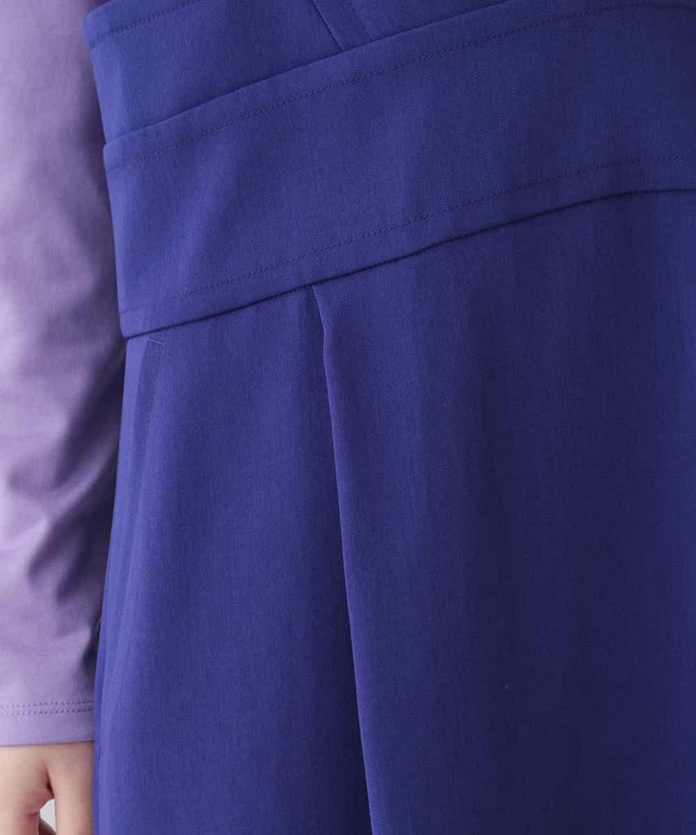 RHHFS53490 HIROKO KOSHINO(ヒロココシノ) 【日本製】バッククロスデザインジャンパースカート ブルー