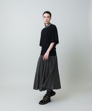 RHHGC16590 HIROKO KOSHINO(ヒロココシノ) ドットジャージーフレアスカート /日本製/洗える ブラック