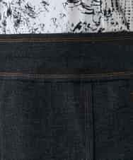 RHHGD01590 HIROKO KOSHINO(ヒロココシノ) 異素材ドッキングAラインスカート /洗える ブラック