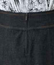 RHHGD01590 HIROKO KOSHINO(ヒロココシノ) 異素材ドッキングAラインスカート /洗える ブラック