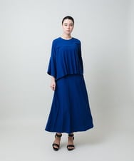 RHHGD11630 HIROKO KOSHINO(ヒロココシノ) 立体プリーツシルエットスカート /洗える ブルー