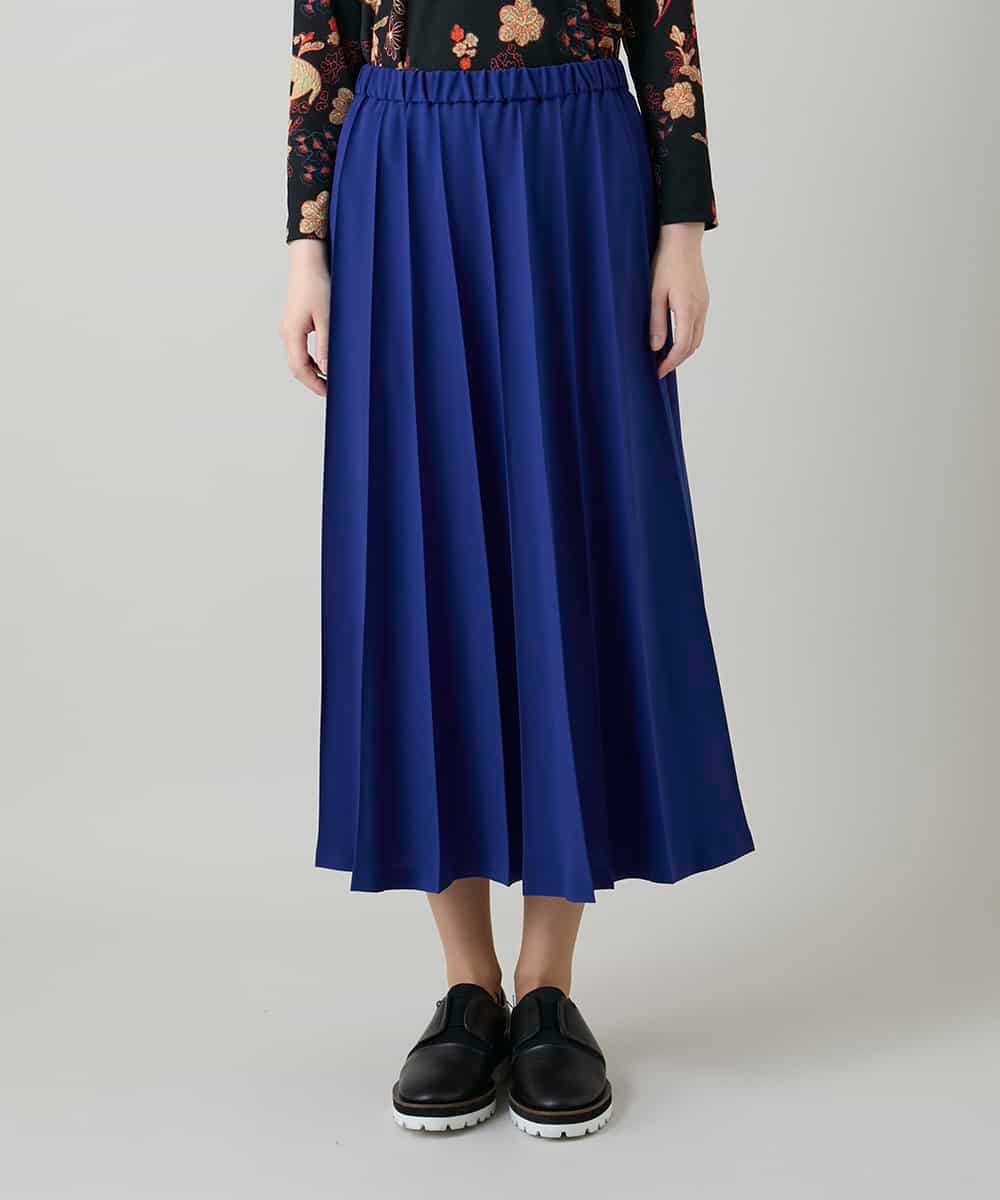 RHHGD11630 HIROKO KOSHINO(ヒロココシノ) 立体プリーツシルエットスカート /洗える ブルー