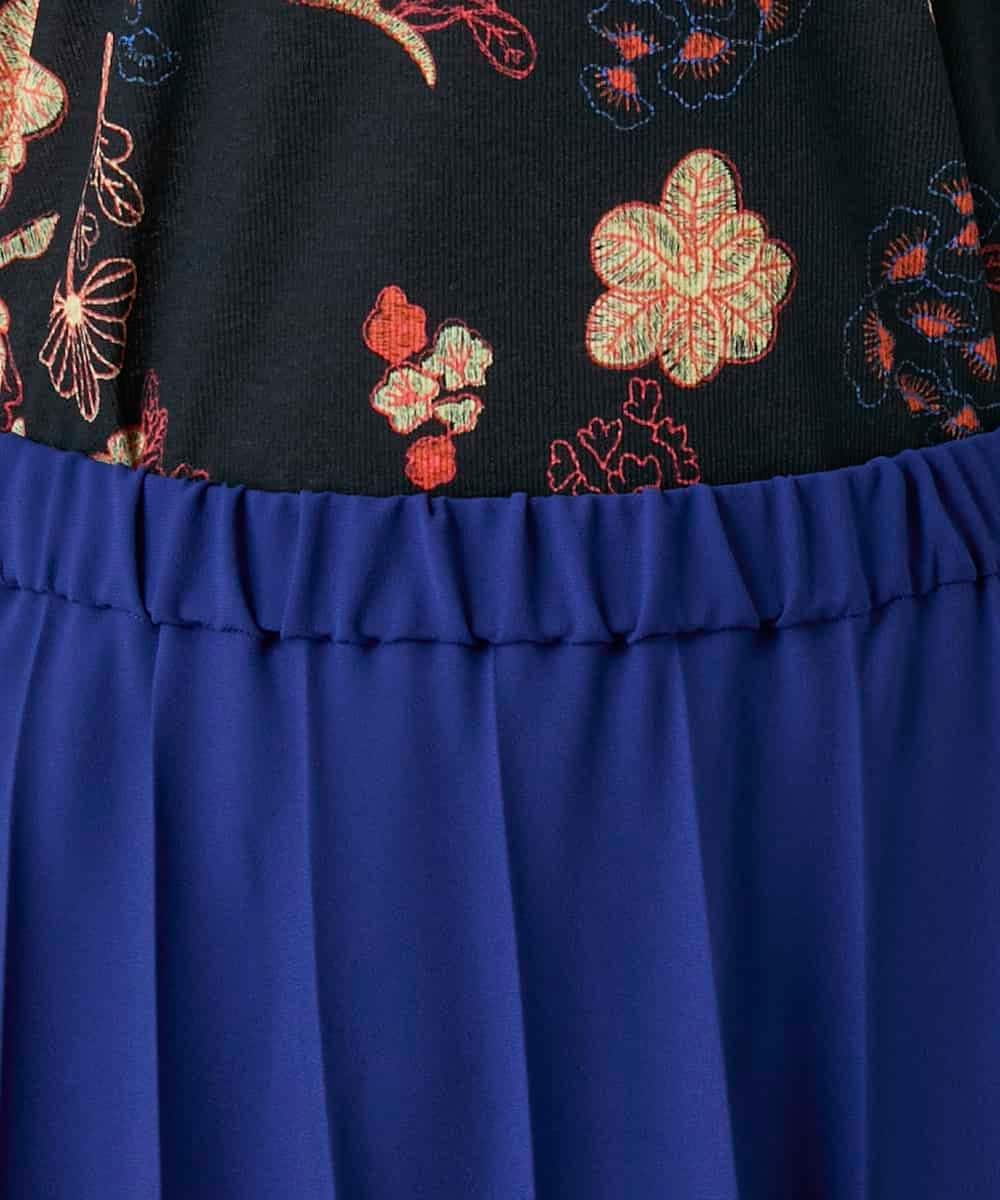 RHHGD11630 HIROKO KOSHINO(ヒロココシノ) 立体プリーツシルエットスカート /洗える ブルー