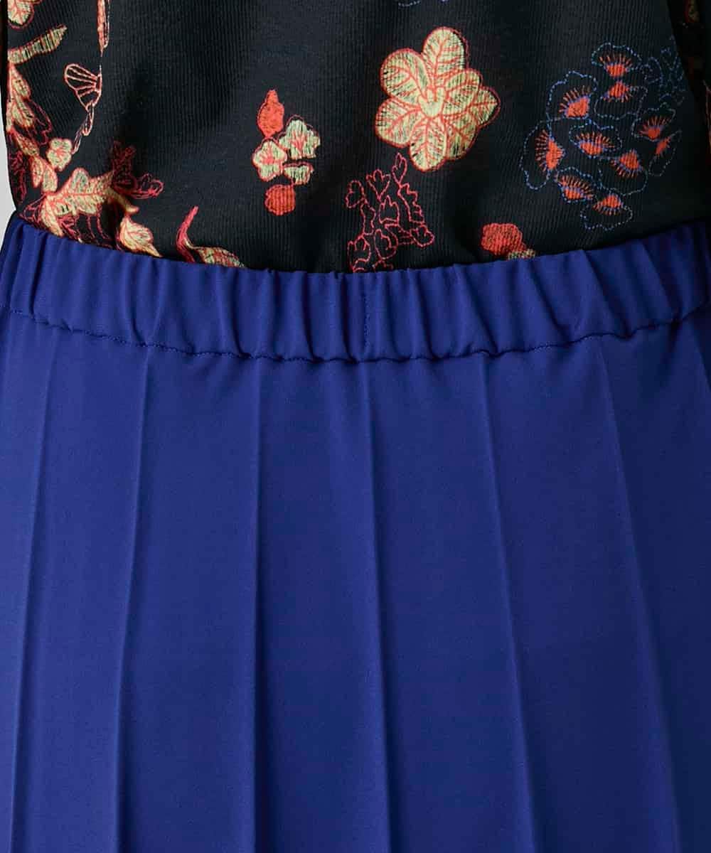 RHHGD11630 HIROKO KOSHINO(ヒロココシノ) 立体プリーツシルエットスカート /洗える ブルー