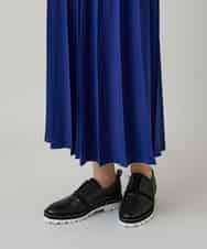 RHHGD11630 HIROKO KOSHINO(ヒロココシノ) 立体プリーツシルエットスカート /洗える ブルー