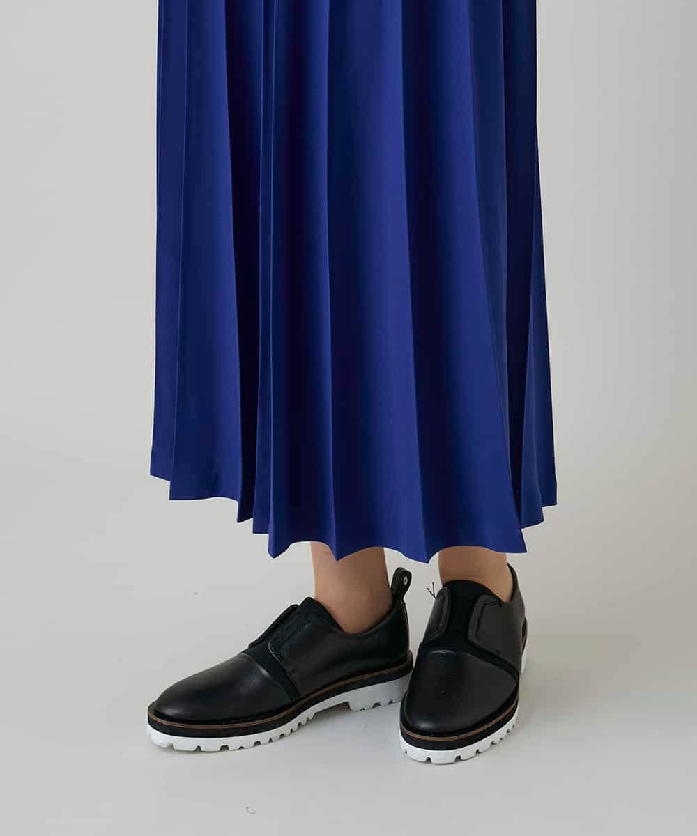 RHHGD11630 HIROKO KOSHINO(ヒロココシノ) 立体プリーツシルエットスカート /洗える ブルー