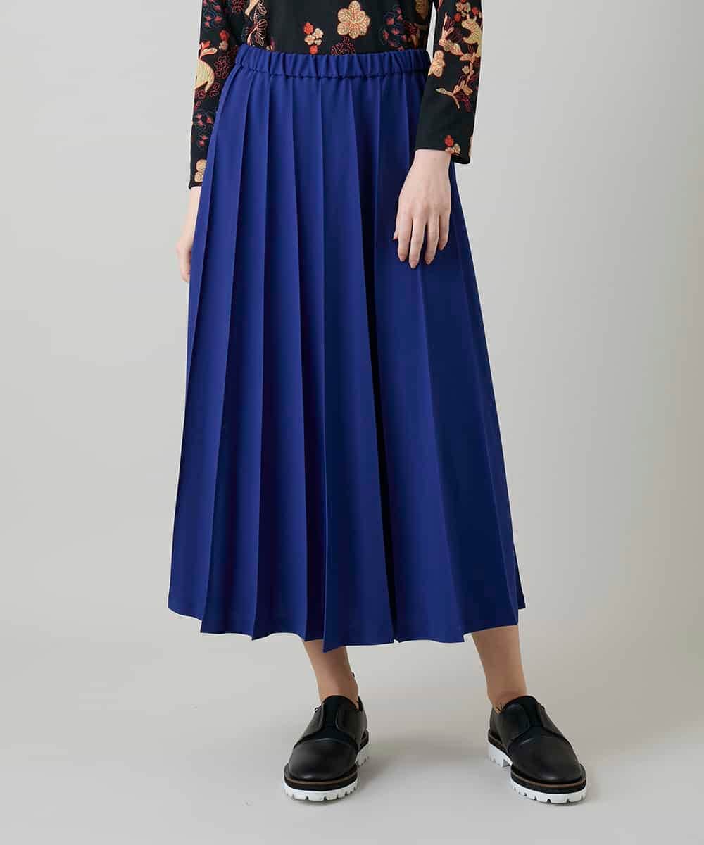 RHHGD11630 HIROKO KOSHINO(ヒロココシノ) 立体プリーツシルエットスカート /洗える ブルー