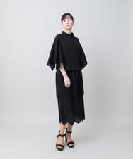 RHHGE31690 HIROKO KOSHINO(ヒロココシノ) アイレット刺繍デザインスカート/洗える ブラック