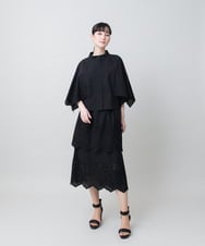 RHHGE31690 HIROKO KOSHINO(ヒロココシノ) アイレット刺繍デザインスカート/洗える ブラック
