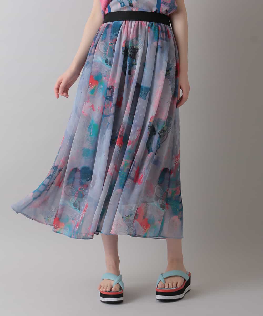 Hiroko Koshino ヒロココシノ 鳥格子シフォンスカート イトキンオンラインストア