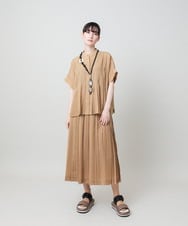 RHHHE01590 HIROKO KOSHINO(ヒロココシノ) 立体プリーツシアースカート /洗える ベージュ
