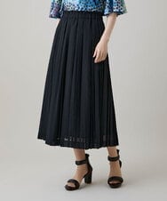 RHHHE01590 HIROKO KOSHINO(ヒロココシノ) 立体プリーツシアースカート /洗える ブラック