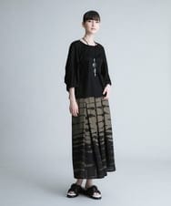 RHHIQ62490 HIROKO KOSHINO(ヒロココシノ) 【日本製】キカボーダースカート カーキ