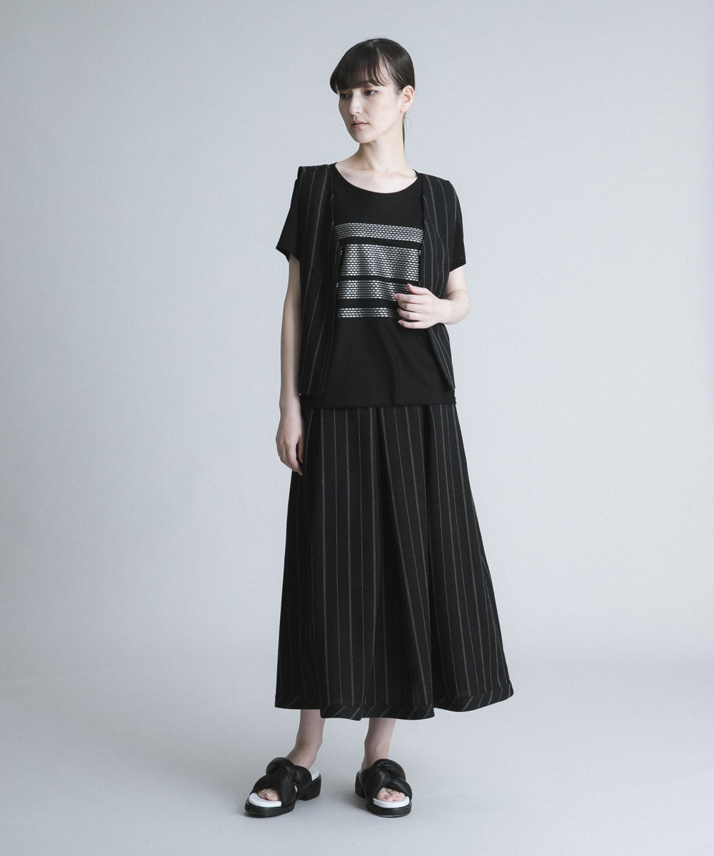 日本製 ピンストライプスカート ひざ丈スカート Hiroko Koshino ヒロココシノ イトキンオンラインストア