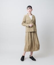 RHHJE26490 HIROKO KOSHINO(ヒロココシノ) 先染めストライプ立体デザインスカート /日本製/洗える ベージュ