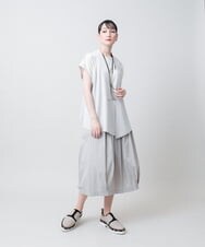 RHHJE26490 HIROKO KOSHINO(ヒロココシノ) 先染めストライプ立体デザインスカート /日本製/洗える ベージュ