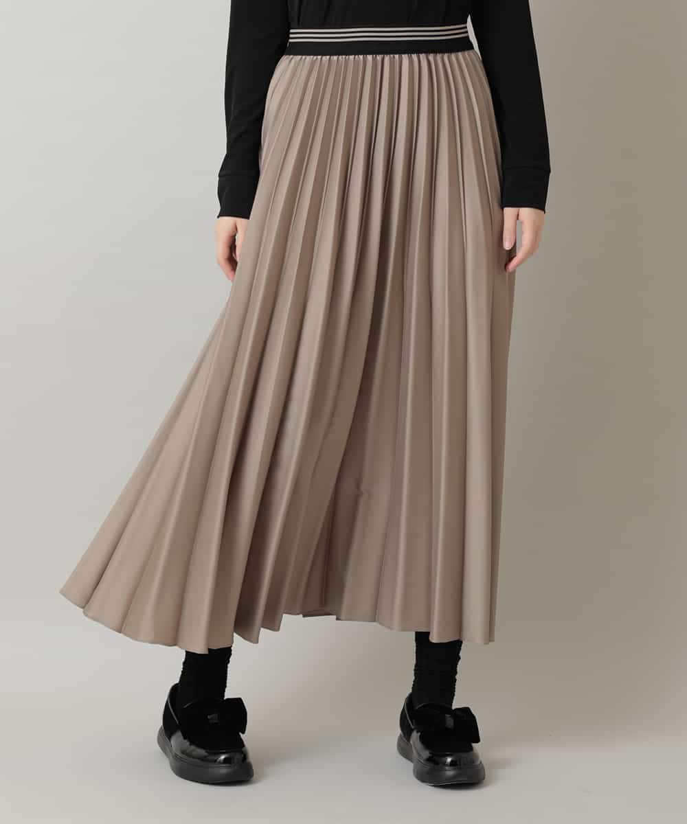 Hiroko Koshino ヒロココシノ 洗える ラインアクセントサテンプリーツスカート イトキンオンラインストア