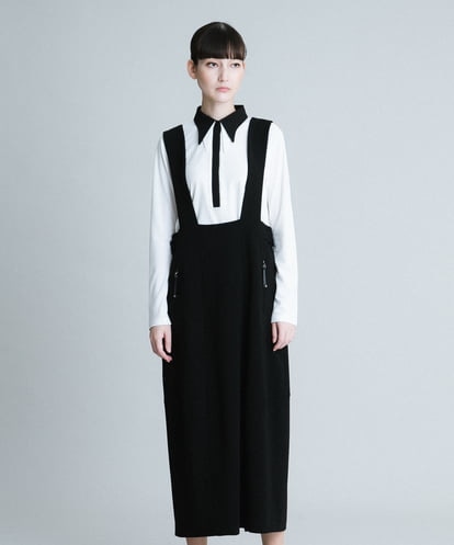 RHHJQ05580 HIROKO KOSHINO 【日本製】デザインジャンパースカート