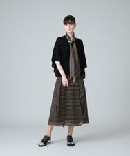 RHHJT01540 HIROKO KOSHINO(ヒロココシノ) 【洗える/日本製】シフォンプリントコクーンスカート ベージュ