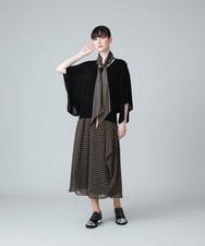 RHHJT01540 HIROKO KOSHINO(ヒロココシノ) 【洗える/日本製】シフォンプリントコクーンスカート ベージュ