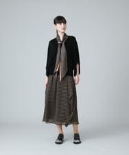 RHHJT01540 HIROKO KOSHINO(ヒロココシノ) 【洗える/日本製】シフォンプリントコクーンスカート ベージュ