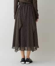 RHHJT01540 HIROKO KOSHINO(ヒロココシノ) 【洗える/日本製】シフォンプリントコクーンスカート ベージュ