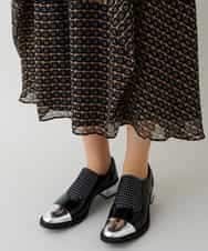 RHHJT01540 HIROKO KOSHINO(ヒロココシノ) 【洗える/日本製】シフォンプリントコクーンスカート ベージュ