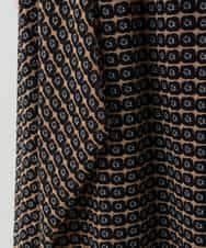 RHHJT01540 HIROKO KOSHINO(ヒロココシノ) 【洗える/日本製】シフォンプリントコクーンスカート ベージュ