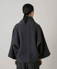 RHJAE12890 HIROKO KOSHINO(ヒロココシノ) ストールカラーデザインショートコート /日本製 ダークグレー