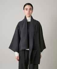 RHJAE12890 HIROKO KOSHINO(ヒロココシノ) ストールカラーデザインショートコート /日本製 ダークグレー