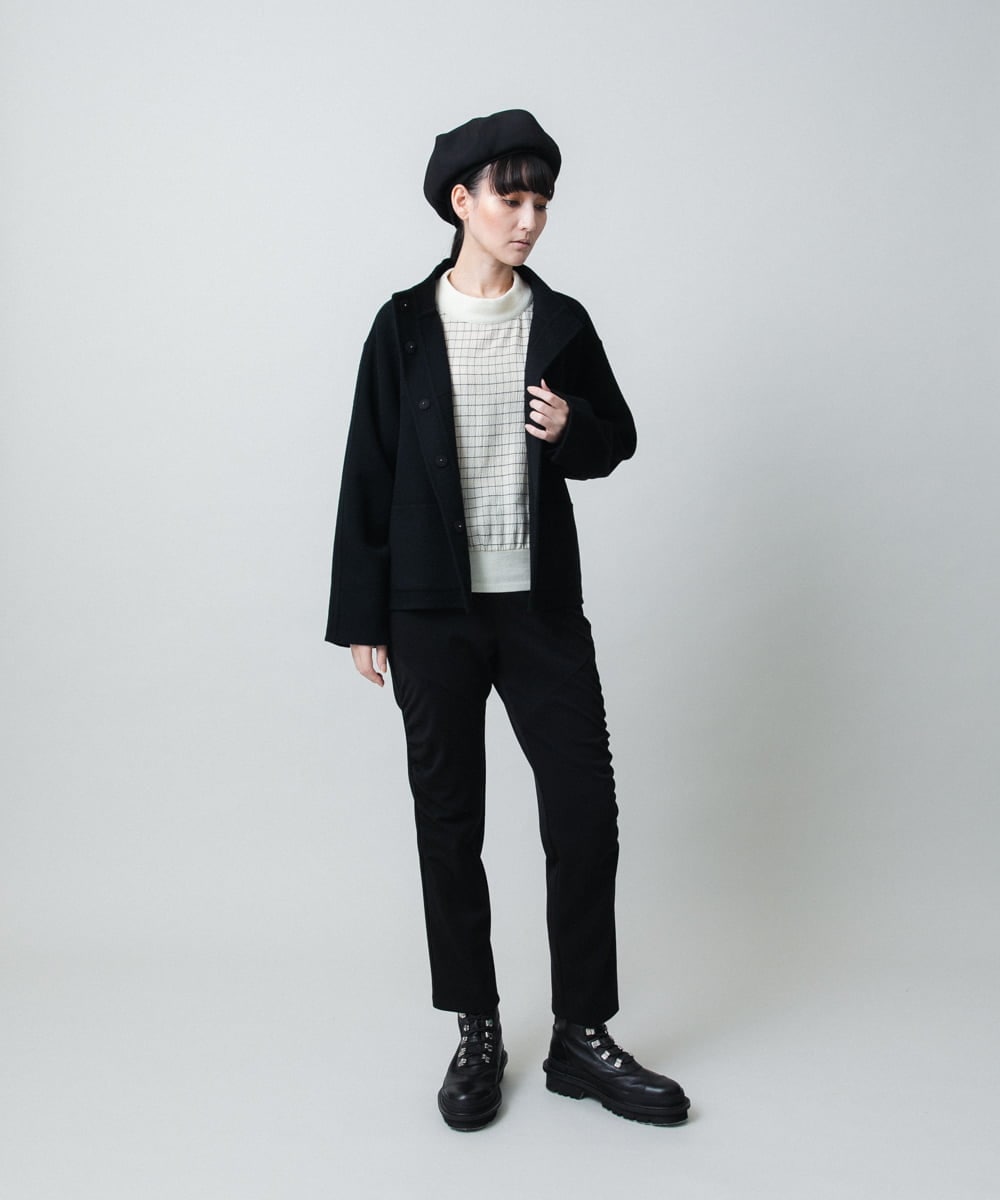 RHJAF11790 HIROKO KOSHINO(ヒロココシノ) カシミヤ混ライトリバーショートコート ベージュ