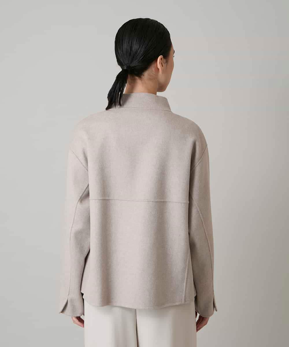 RHJAF11790 HIROKO KOSHINO(ヒロココシノ) カシミヤ混ライトリバーショートコート ベージュ