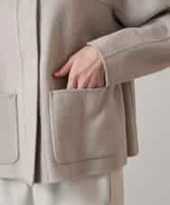 RHJAF11790 HIROKO KOSHINO(ヒロココシノ) カシミヤ混ライトリバーショートコート ベージュ