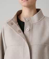 RHJAF11790 HIROKO KOSHINO(ヒロココシノ) カシミヤ混ライトリバーショートコート ベージュ