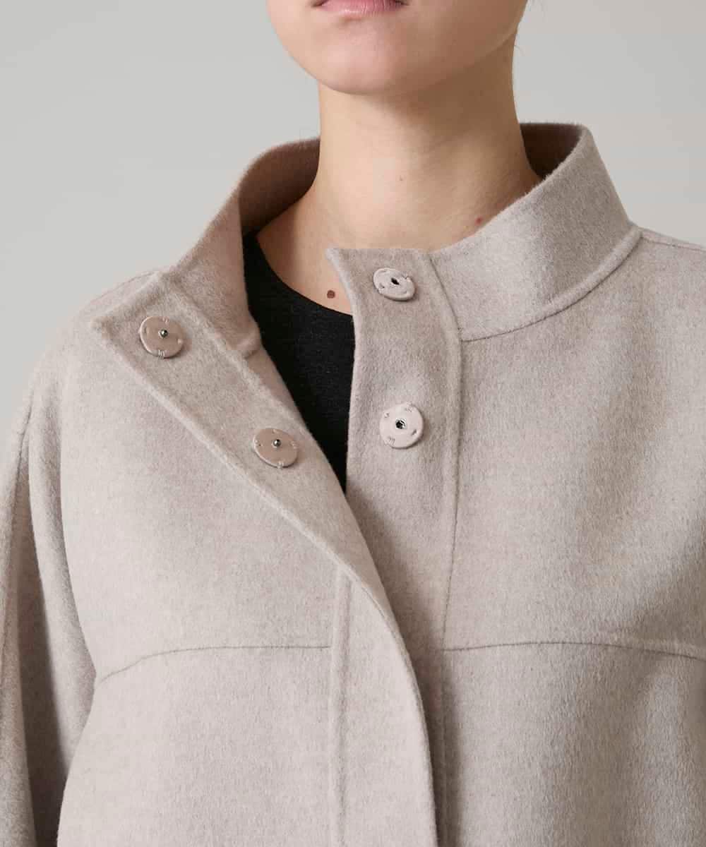 RHJAF11790 HIROKO KOSHINO(ヒロココシノ) カシミヤ混ライトリバーショートコート ベージュ