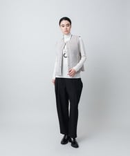 RHJAF21790 HIROKO KOSHINO(ヒロココシノ) カシミヤ混ライトリバーベスト ベージュ