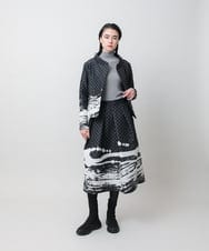 RHJAI09790 HIROKO KOSHINO(ヒロココシノ) 墨絵アートジャカードジャケット /日本製 ブラック
