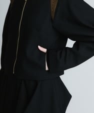 RHJAS57780 HIROKO KOSHINO(ヒロココシノ) 【日本製】マットストレッチサテンジャケット ブラック