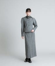 RHJAT76990 HIROKO KOSHINO(ヒロココシノ) 【日本製】ヘリンボーンデザインジャケット グレー