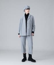 RHJAV09630 HIROKO KOSHINO(ヒロココシノ) 【日本製】デザインカッティングシャツジャケット ダークグレー