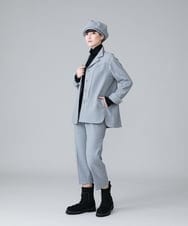 RHJAV09630 HIROKO KOSHINO(ヒロココシノ) 【日本製】デザインカッティングシャツジャケット ダークグレー