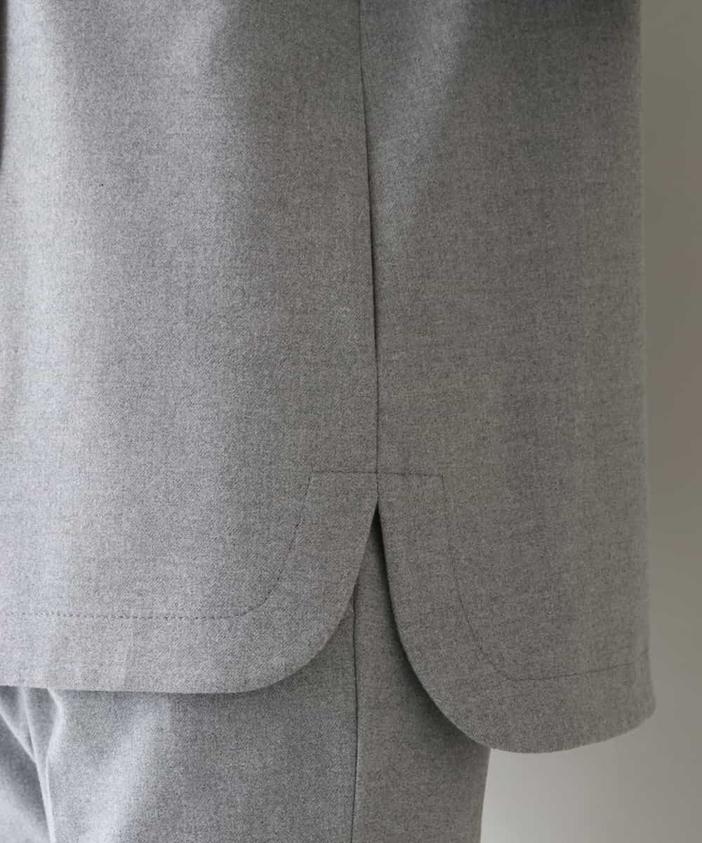 RHJAV09630 HIROKO KOSHINO(ヒロココシノ) 【日本製】デザインカッティングシャツジャケット ダークグレー