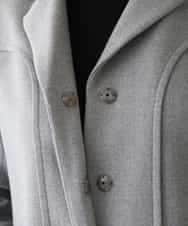 RHJAV09630 HIROKO KOSHINO(ヒロココシノ) 【日本製】デザインカッティングシャツジャケット ダークグレー