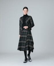 RHJAW11690 HIROKO KOSHINO(ヒロココシノ) 【日本製】チェックパターンショートジャケット ブラック