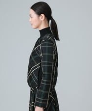 RHJAW11690 HIROKO KOSHINO(ヒロココシノ) 【日本製】チェックパターンショートジャケット ブラック