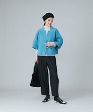 RHJAW12890 HIROKO KOSHINO(ヒロココシノ) ウールビーバーショートコート ブルー