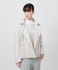 RHJCV07890 HIROKO KOSHINO(ヒロココシノ) 切り替えデザイン中綿ジャケット アイボリー