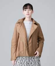 RHJCV07890 HIROKO KOSHINO(ヒロココシノ) 切り替えデザイン中綿ジャケット ベージュ