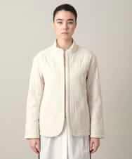 RHJED40890 HIROKO KOSHINO(ヒロココシノ) ロゴ刺繍キルティング中綿入りジャケット アイボリー